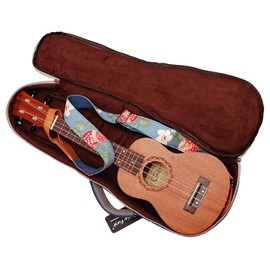 MUSIC FIRST® Canvas 23"/24" Concert Vintage style “Strawberry Flowers”, Ukulele Bag Ukulele Case Ukulele Cover, New Arrial, Original Design (23/24 inch Concert, Strawberry Flowers)