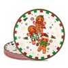 48 Pcs Christmas Gingerbread Man Paper Plates Gingerbread Candy Cane