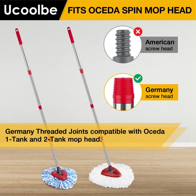 Spin Mop Replacement Handle for O-Cedar, 4-Section 30" to 58"