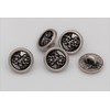 Mini Small Metal Buttons Antique Silver with Flowers 11 mm