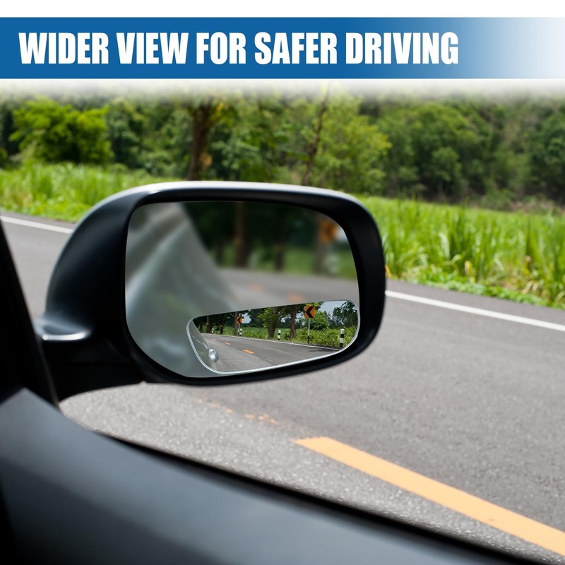 UHANBUT Rectangular Car Blind Spot Mirror, Adjustable Frameless HD Convex