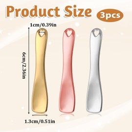 Giantree 3 PCS Mini Metal Facial Makeup Spatula, Skin Care Cosmetic Spatula Reusable Facial Applicator Tool, Beauty Spatulas for Face Mask Cream Lotions Moisturizers(Silver Gold Rose Gold)