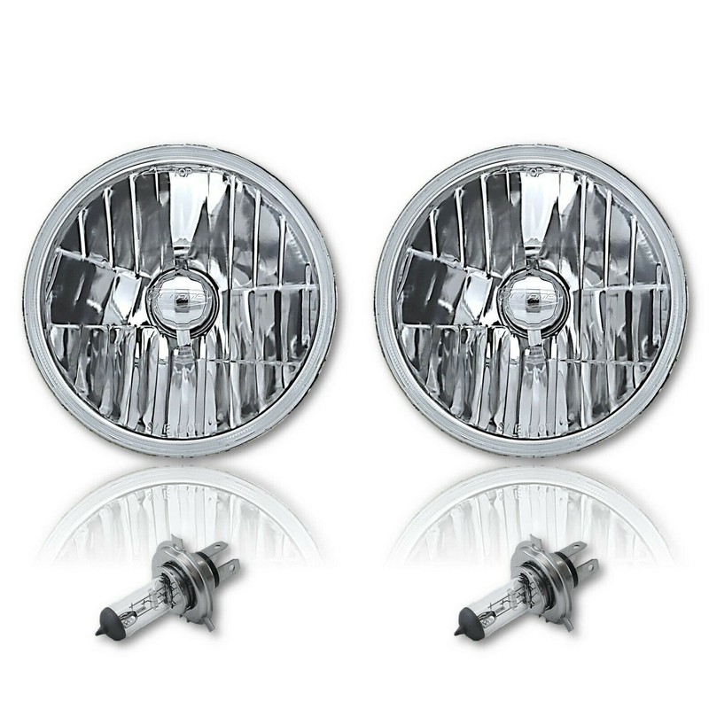 Octane Lighting 7 Inch Crystal Glass/Metal Headlight 60/55 Halogen H4