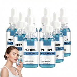 Sérum facial reafirmante con péptidos de cobre y antiarrugas, sérum antienvejecimiento con colágeno, crema hidratante antiedad con péptidos, crema reafirmante hidratante loción facial calmante (8PCS)