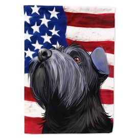 Caroline's Treasures CK6725GF Standard Schnauzer Black American Flag Flag Garden Size, Small, Multicolor