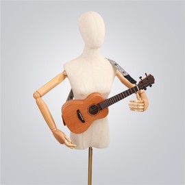 Wasise Guitar Strap - Ukulele, Bass, Electric Guitar Straps for Adults, Special Gifts for Guitarists, Embroidery Leather Jacquard Decoration Adjustable with Anti-slip Buckle Accessories