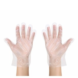 Sheriff Drink Clear Plastic Gloves - Disposable Polyethylene Food Handling Gloves - Latex Free - 100pcs (Large)