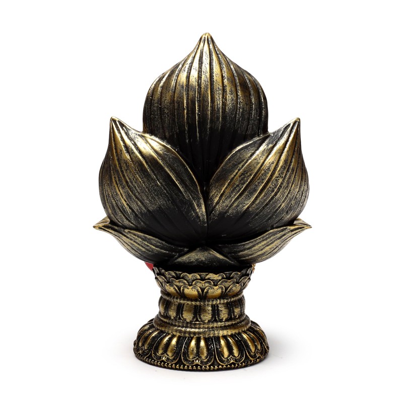 Puckator Buddha Thailandese Seduto - Oro e Rosso - Fiore