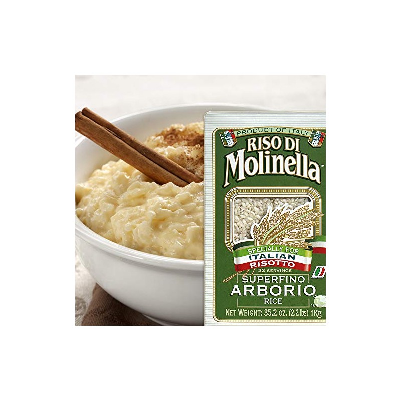 Molinella Italian Arborio Rice, 2.2-Pound Boxes, Pack of 4