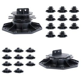 VallisCo 12 Pack Adjustable Plastic Pedestal Paver, Deck Foundation Support Base, Floor Slate Support Floor Lift, Adjustable Height from 1.38'' to 2.56'' (Unilateral Keel Slot),Special Dad's Gift