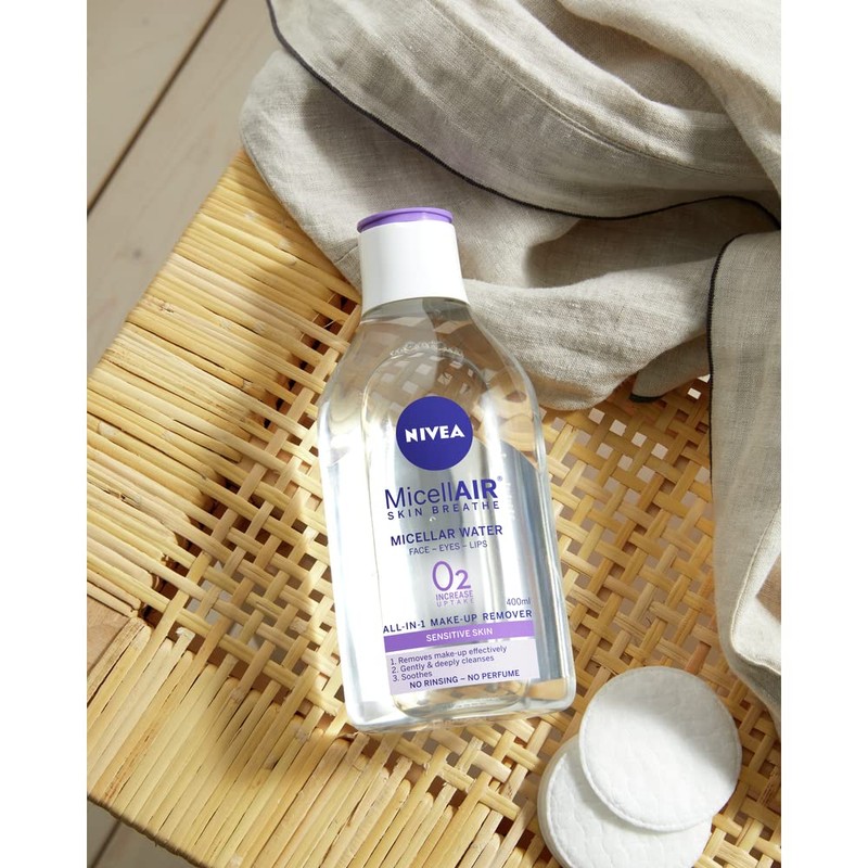 NIVEA 3-in-1 Micellar Water Sensitive Skin 400 ml, Pack of