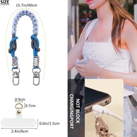 BIHRTC Phone Wristlet Strap with Built-in Keychain Tether Tab Hand Strap Phone Chain Wristlet Bracelet phone Bracelet Strap Phone Wrist Lanyard Cellphone Wrist Chain for Phone