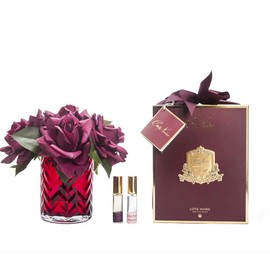 Cote Noire-Red Herringbone Flower with Red Roses