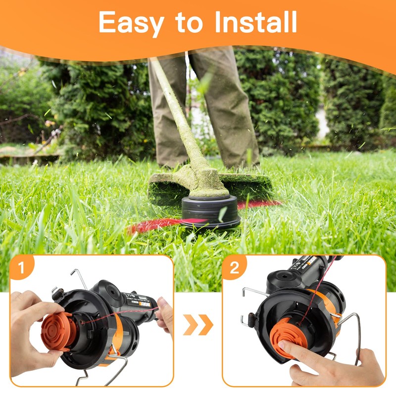 3 Pack Trimmer Replacement Spool Cap Cover for Worx,Compatible for