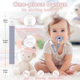 TYRY.HU - Clips para chupete de bebé, paquete de 4 clips para soporte Binky Paci, correa para chupete para niños y niñas, correa suave, universal, se adapta a la mayoría de chupetes