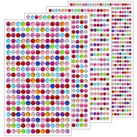 1799 Pcs 4 Sheets Rhinestone Stickers 3/4/5/6 mm Self Adhesive Rhinestones Gems for Face Eyes Makeup Hair Body (color-3/4/5/6mm)