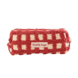 Pencil Case, Cute Pen Case, Fluffy, Pen Pouch, Simple, Zip Pen Case, Stylish, Plush, High School Students, Checkered Pattern, Popular, Multi-functional, Storage Bag, Stationery, Cosmetic Storage, For