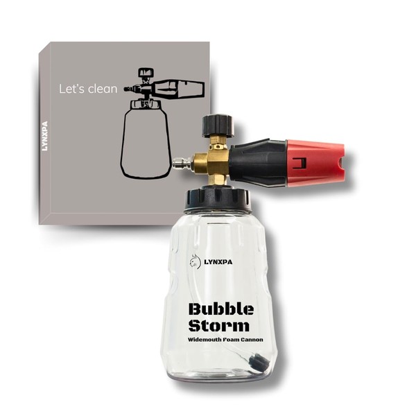 LynxPa Bubble Storm Premium Foam Cannon for Pressure Washer, Wide