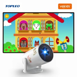 Topleo Movie Projector Home Theater Smart Portable Kids Projectors Hy300 Android Mini Projector 4k Proyectorescolor: White