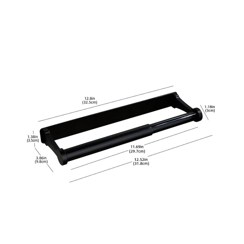 Paper Towel Holder - Self-Adhesive or Drilling, Black, Wall Mounted,
