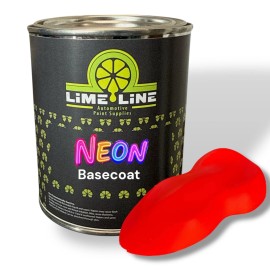 LiME LiNE Neon Red Automotive Basecoat Paint - 1 Quart - Mix 1:1 with Reducer