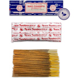 LAMARE Satya Nag Champa Incense Sticks - 2 Pack of 100g (140-160 Sticks) - Aromatherapy - Meditation - Yoga - Packaging Eco-Friendly