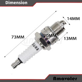 Amavoler E6TC Spark Plug Fit for 50cc 70cc 90cc 110cc ATV 4 Wheeler Quad Moped Scooter Go Kart Mini Bike Dirt Pit Bike Etc . LZ0363738 (1 pcs)