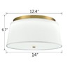 AXILAND Modern Flush Mount Ceiling Light Fabric Drum Shade Dimmable