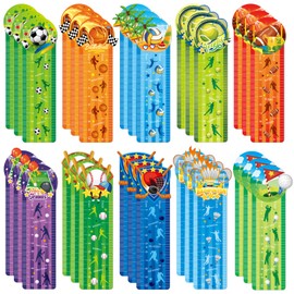 JSRQT 30Pcs Paper Bookmarks Ruler for Kids, 10 Style Sports Them Ball Shaped Book Marks Page Clips, Assorted Paper Bookmarks Set, Creative Bookmarks Gift for Teen Friend Student School Reading Supply