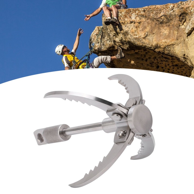 Outdoor Survival Hook Stainless Steel Foldable Climbing Grappling Hook for