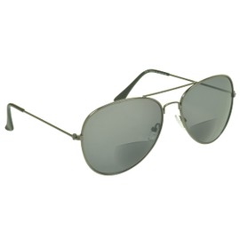 proSPORT Aviator Bifocal Sunglass Reader +2.75 Men Women Smoke Lens Gunmetal Frame
