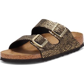 Birkenstock Women's, Arizona Soft Footbed Sandal - Narrow Width Black Python 36 M