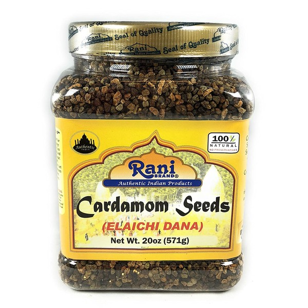 Rani Cardamom Seeds (Elachi) Indian Spice 20oz (571g) PET Jar ~ All Natural | Vegan | Gluten Free Ingredients | NON-GMO | Indian Origin