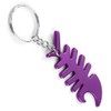 Komonee Fish Bone Purple Bottle Opener Key Chain Metal Dead