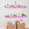Wooshwa Rainbow Glitter Acrylic Floating Shelves, 23.6" Wall Mounted Nursery