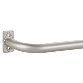 Wrap Around Curtain Rods for Window 28-84", Room Darkening Blackout Telescoping Single Drapery Rod, 1 Inch Diameter Heavy Duty Splicing Curtain Rod, Brushed Nickel