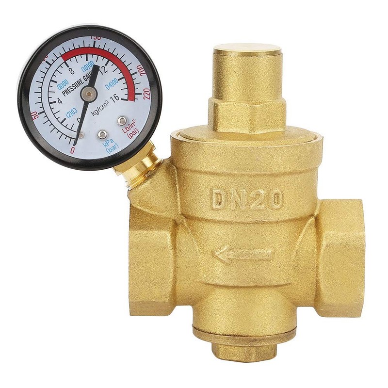 Adjustable Brass Water Pressure Regulator Valve DN20 with Brass Caliber