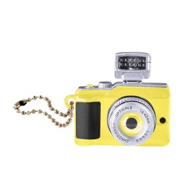Jowxsx Mini Camera Keychain Key Ring Toy with Flashlight Sound Bag Phone Pendant,Car Keychain Accessories for Women Men (Yellow)