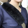 ROYAGO 2pc Soft Genuine Sheepskin Wool Auto Seat Belt Cover