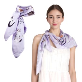 Women's Neck Scarf – Original Design Fashion Accessory, Elegant Lightweight Wrap (Flower Silky)