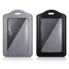 2Pcs Genuine Leather ID Badge Holders, Vertical ID Card Holders,