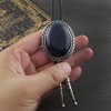 Stone Bolo Tie Native Western Cowboy Hand-woven Leather Bola Tie