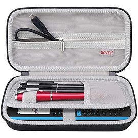 BOVKE Hard Travel Case Compatible with Texas Instruments Ti-84 Plus CE/TI-83 Plus CE Color Graphing Calculator, Large Zipped Pocket for USB Cables, Manual, Pencil and Other Accessories, Black