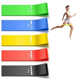 Resistance Hip Bands, Fitnessbänder Set Yogagurt in 5Zugkraftstärken Trainingsband