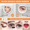Auxmir Rechargeable Wall Mounted Lighted Makeup Mirror, 8" Double Sided