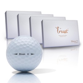 Trust Golf Ball I K8 Bison V I Urethane Cover with Reactive Core I 3-Pcs I Fit to Swing Speed 95 mph to 105 mph I White, 48 Balls I