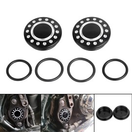 Unbranded Black Cut Swingarm Pivot Covers Cap For Harley Road King Electra Glide FLHT FLHR