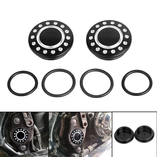 Unbranded Black Cut Swingarm Pivot Covers Cap For Harley Road
