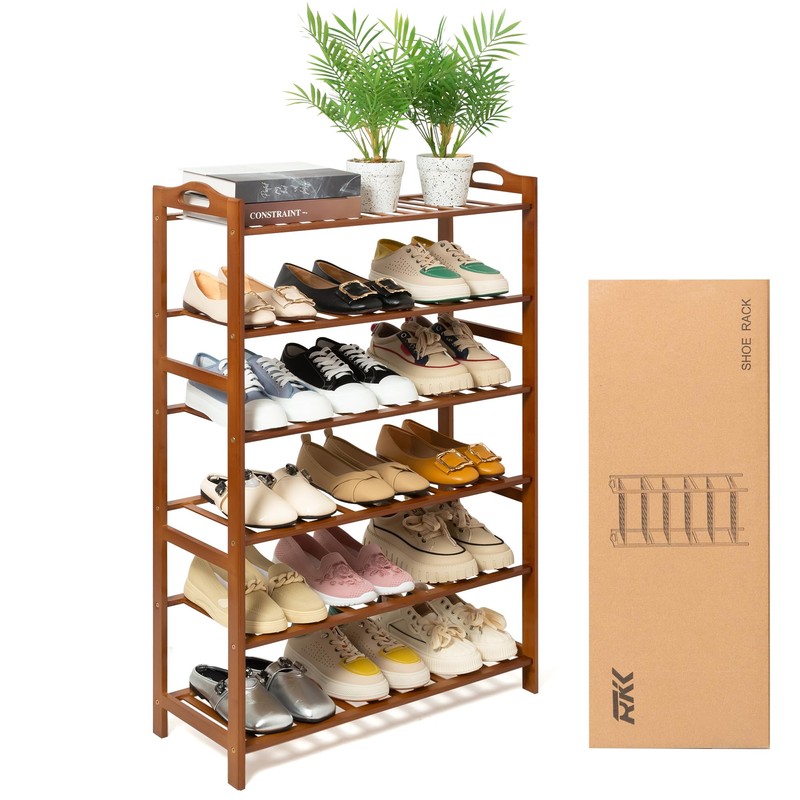 RKK Shoe Rack for Front Foor Entrance, Bamboo Shoe Rack