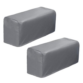 HAPYLY Set of 2 PU Leather Sofa Armrest Cover Anti-Slip Waterproof Furniture Armrest Protector Armchair Slipcovers for Recliner Sofa Chairs (Gray)